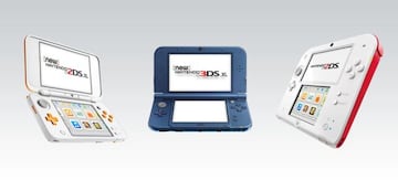 New Nintendo 2DS XL, New Nintendo 3DS XL y Nintendo 2DS, respectivamente.