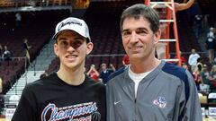 David Stockton y su padre, en una imagen de 2014.