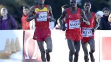 Alemayehu Bezabeh, durante el &uacute;ltimo Europeo de cross, en el que fue bronce.