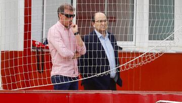 José Castro y Óscar Arias, juntos en el entrenamiento del Sevilla
