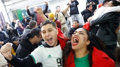 Hinchas de Marruecos y la felicidad por avanzar a cuartos