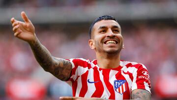 Ángel Correa celebra su gol ante el Girona.