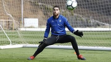 Carlos Abad, en un entrenamiento del Tenerife.