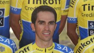 Alberto Contador, con el nuevo maillot del Tinkoff-Saxo.