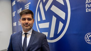 El presidente de la Asociaci¨®n de Futbolistas Espa?oles (AFE), David Aganzo.