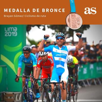 Brayan Gómez se quedó con la medalla de bronce en ciclismo de ruta en los Panamericanos. 