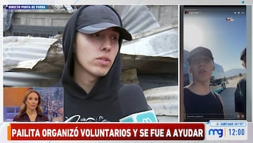 Pailita llega junto a 100 voluntarios Punta de Parra, localidad destruida por los incendios: “Ver a la gente así me parte el corazón”