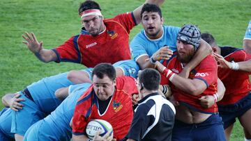 España, en un partido contra Uruguay.