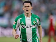 SEVILLA, 01/03/2026.- El centrocampista del Betis Álvaro Fidalgo celebra su gol contra el Sevilla durante el partido de la jornada 26 de LaLiga entre el Betis y el Sevilla, este domingo en el estadio de la Cartuja.-EFE/ José Manuel Vidal