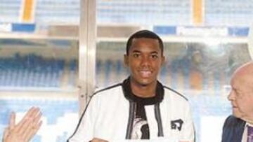 Robinho en su presentación de galáctico.