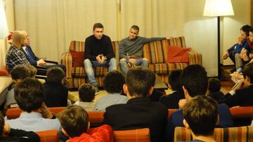 Laporte y Aketxe, en la charla de ayer ante los estudiantes