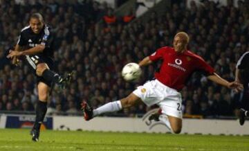 Su gran noche. Tanto en el Madrid como en Europa. Marcó tres goles en Old Trafford ante el Manchester United. Al ser sustituido, todo el campo se puso en pie para despedirle...