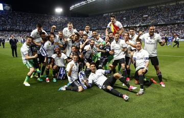 Málaga-Real Madrid: los goles y la celebración del campeón en imágenes