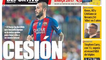 Portada del Diario Mundo Deportivo del día 9 de noviembre de 2016.