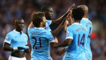 Yaya Tour&eacute; celebra el segundo gol en la victoria del City.