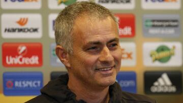 Manchester United manager Jose Mourinho during the press conference  