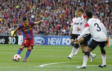 Tras eliminar al Real Madrid en semifinales el Barcelona se enfrentó en Wembley al Manchester United. En el minuto 70, con 2-1 en el marcador favorable al conjunto catalán, David Villa con un perfecto disparo con la derecha anotó el 3-1 definitivo y el Barcelona consiguió su cuarta Champions League, primera en el palmarés del asturiano.