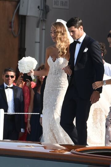 El delantero del Real Madrid Alvaro Morata contrajo matrimonio este s¨¢bado con la italiana Alice Campello en la iglesia del Redentor en la isla de La Giudecca, en Venecia, , y a la boda asistieron compa?eros suyos del equipo blanco como Isco Alarc¨®n o Nacho Fern¨¢ndez.