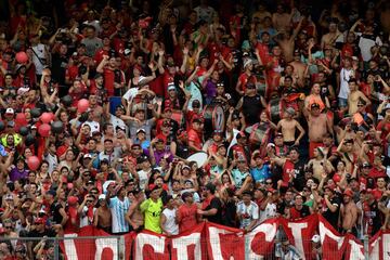 Gran ambiente en la final de la Copa Sudamericana. 