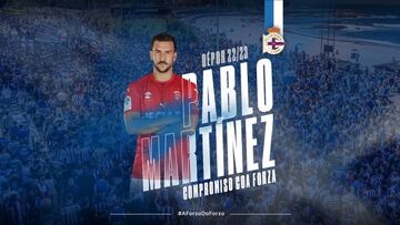 Pablo Martínez firma por dos temporadas con el Deportivo.