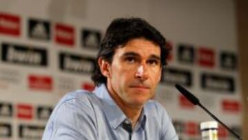 Aitor Karanka, en rueda de prensa.