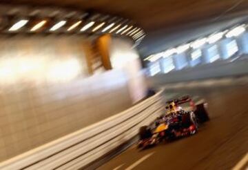 Sebastian Vettel en el interior del túnel.