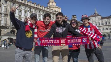 La afición del Atleti ya vive el partido en Turín