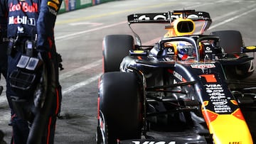 Verstappen, con el Red Bull en Las Vegas.