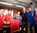 Luis Rubiales encabezó la visita de AFE a la Selección Absoluta
