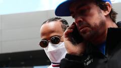 Lewis Hamilton (Mercedes) y Fernando Alonso (Alpine). F1 2022.