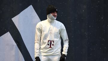 Thomas Müller, jugador del Bayern, en el entrenamiento.