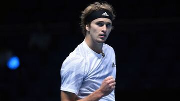 London (United Kingdom), 18/11/2020.- Alexander Zverev of Germany reacts after winning his group stage match against Diego Schwartzman of Argentina at the ATP Finals in London, Britain, 18 November 2020. (Tenis, Alemania, Reino Unido, Londres) EFE/EPA/ANDY RAIN