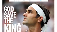 Portada de L'Équipe del 16 de septiembre de 2022 dedicada al anuncio de la retirada de Roger Federer.