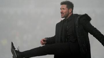 Simeone, durante el Huesca-Atlético (0-3)