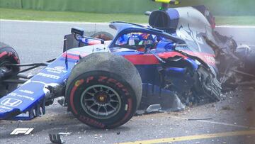 Accidente de Alex Albon en el GP de China de F1 2019. 