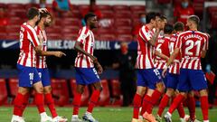 El Atl&eacute;tico celebra el gol de Diego Costa al Betis.