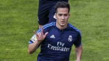 Lucas Vázquez celebra el gol.
