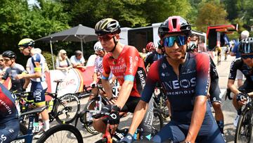 SCHAUINSLAND, GERMANY - AUGUST 27: Egan Arley Bernal Gomez of Colombia and Team INEOS Grenadiers prior to the 37th Deutschland Tour 2022 - Stage 3 a 148,9km stage from Freiburg to Schauinsland 1200m / #DeineTour / on August 27, 2022 in Schauinsland, Germany. (Photo by Stuart Franklin/Getty Images,)