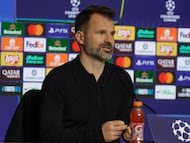 MADRID, 23/02/2026.- El entrenador del Brujas, el croata Ivan Leko, durante la rueda de prensa en la víspera del partido de vuelta de la eliminatoria de acceso a octavos de final de la Liga de Campeones ante el Atlético de Madrid, este lunes en el Estadio Metropolitano. EFE/ Juanjo Martín
