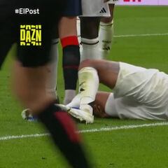 DAZN capta de forma nítida los gritos de dolor de Militao: son 20″ desgarradores