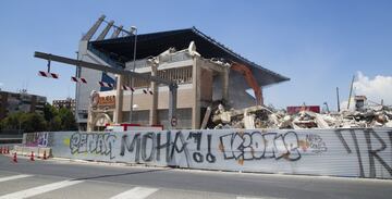 Así avanzan las obras de demolición del estadio Vicente Calderón. 