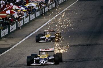 Nigel Mansell y Nelson Piquet, con los Williams-Honda de 1987.