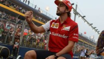 Alonso, antes de la carrera.