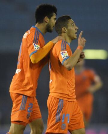 Rodrigo celebra el 1-0.