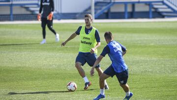 Rub&eacute;n P&eacute;rez, en un entrenamiento del Atl&eacute;tico.