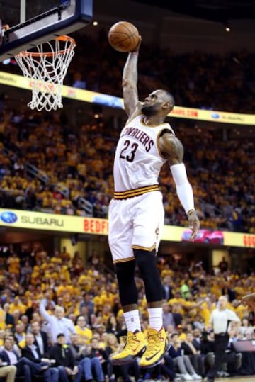 LeBron James in flight