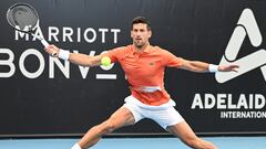 Adelaide (Australia), 05/01/2023.- Novak Djokovic of Serbia in action against Quentin Halys of France during the 2023 Adelaide International Tennis Tournament at the Memorial Drive Tennis Centre in Adelaide, Australia, 05 January 2023. (Tenis, Francia, Adelaida) EFE/EPA/MICHAEL ERREY EDITORIAL USE ONLY AUSTRALIA AND NEW ZEALAND OUT
