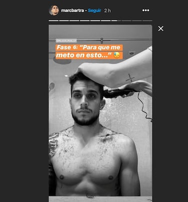 Marc Bartra se suma a la moda del confinamiento y también se rapa la cabeza