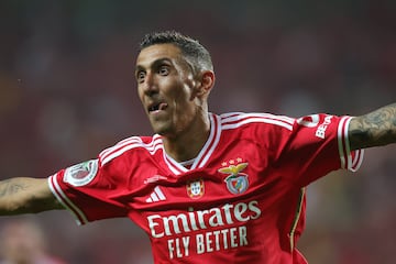 Angel Di Maria celebra el 1-0 de la Supercopa portuguesa Candido de Oliveira.
