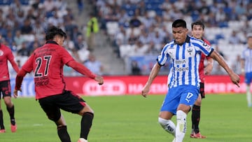  (L-R), Domingo Blanco of Tijuana and Jesus Gallardo of Monterrey during the game Monterrey vs Tijuana, corresponding to Round 04 of the Torneo Apertura 2023 of the Liga BBVA MX, at BBVA Bancomer Stadium, on October 25, 2023. 

<br><br>

(I-D), Domingo Blanco de Tijuana y Jesus Gallardo de Monterrey durante el partido Monterrey vs Tijuana, correspondiente a la Jornada 04 del Torneo Apertura 2023 de la Liga BBVA MX, en el Estadio BBVA Bancomer, el 25 de Octubre de 2023.